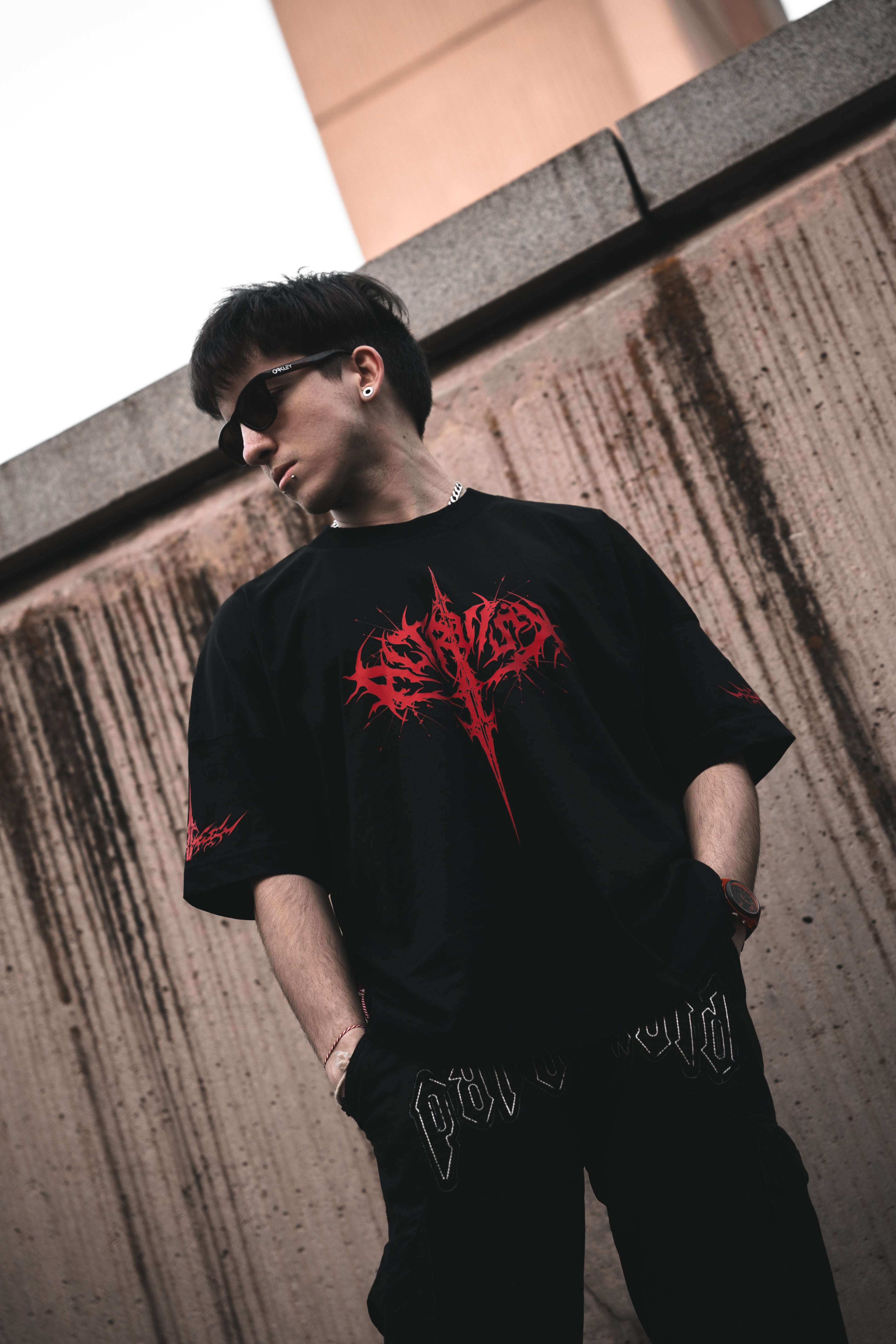 ALTRUIST "Cyber-Sigil" Neo-Tribal Shirt (Black/Red)