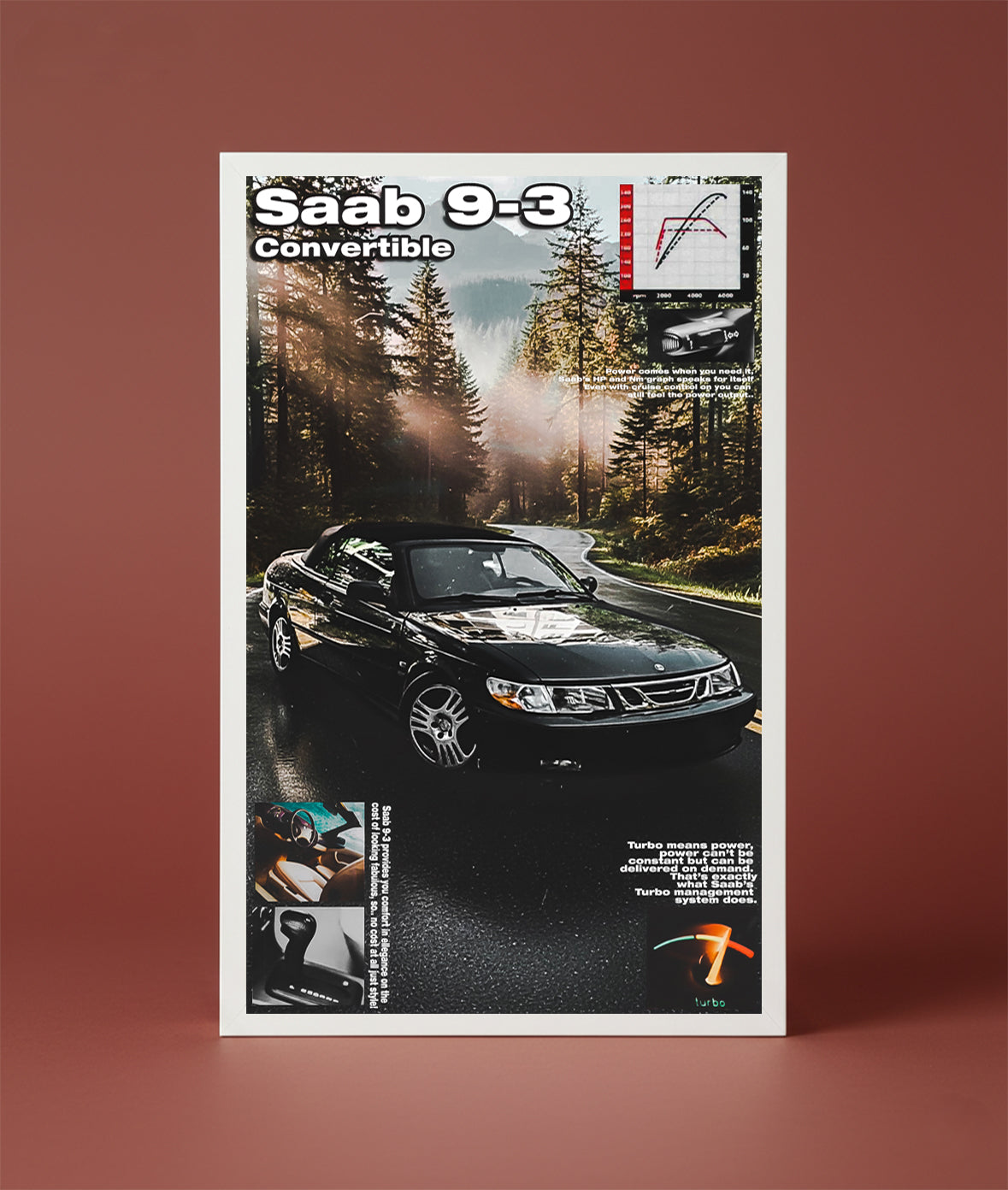 Saab 9-3 convertible poster