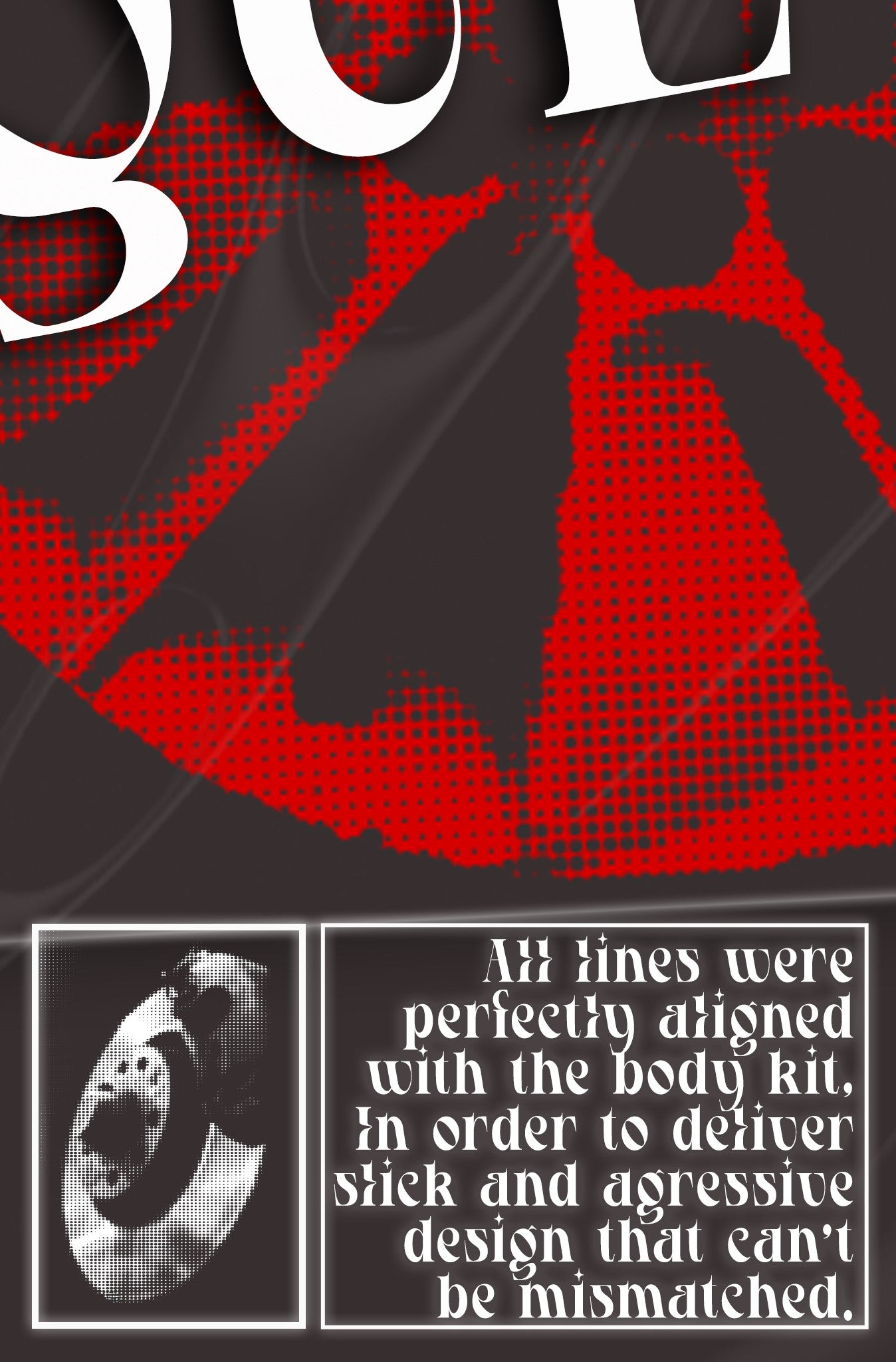 Saab Aero red halftone poster