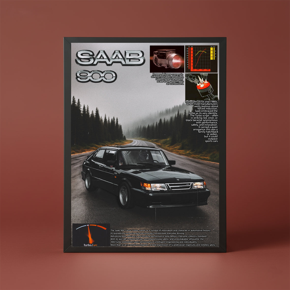 Saab 900C Turbo Airflow poster